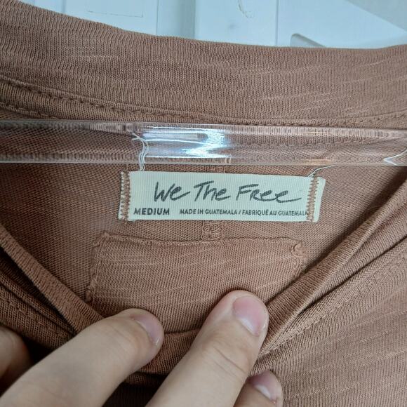 We The Free Brown Long Sleeve Oversize Top Womens MD Lagenlook Boho Minimalist - Picture 5 of 12